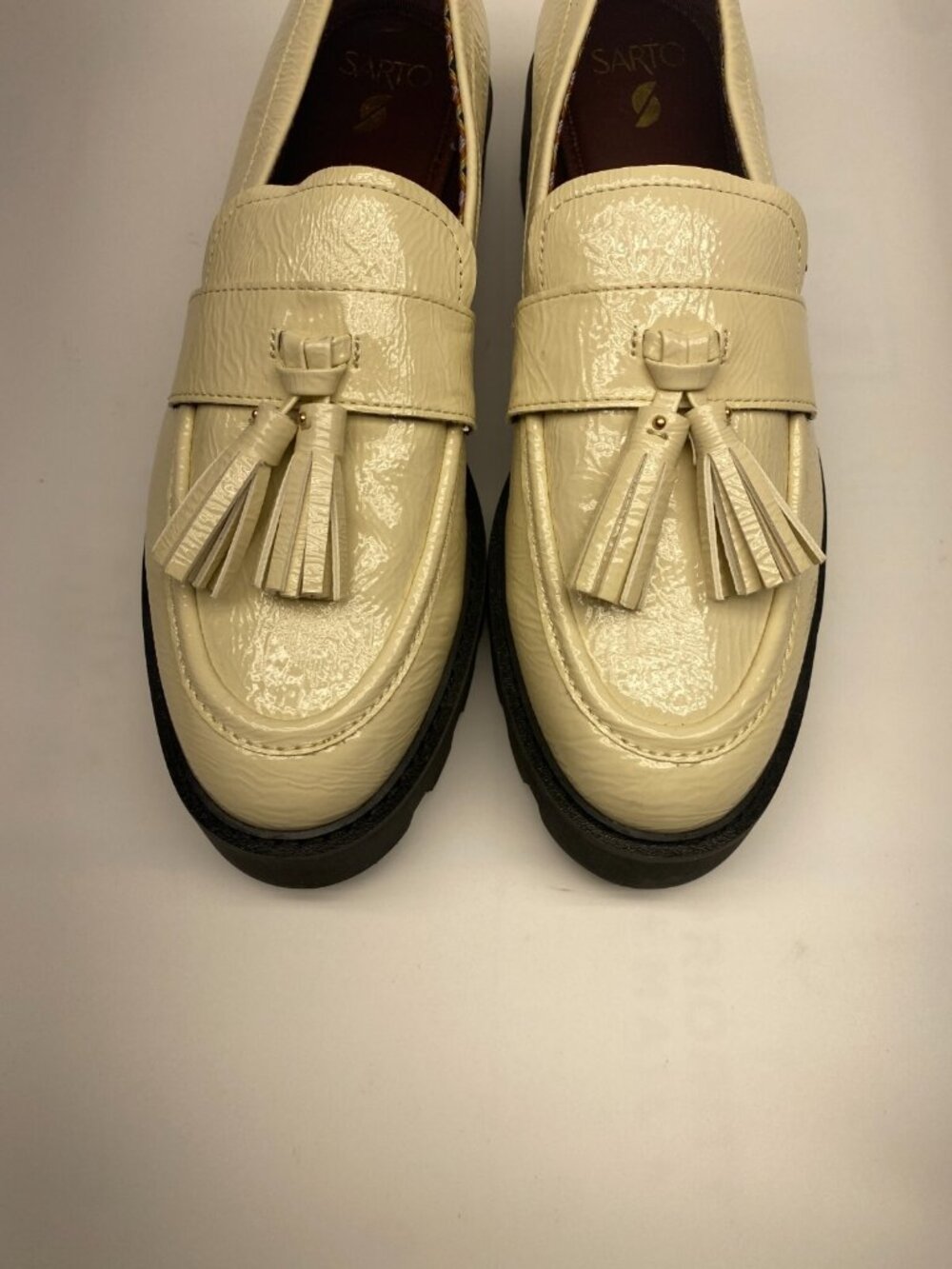 Franco Sarto Womens Linzer Ivory Tassle Loafer Sz 9 View 3